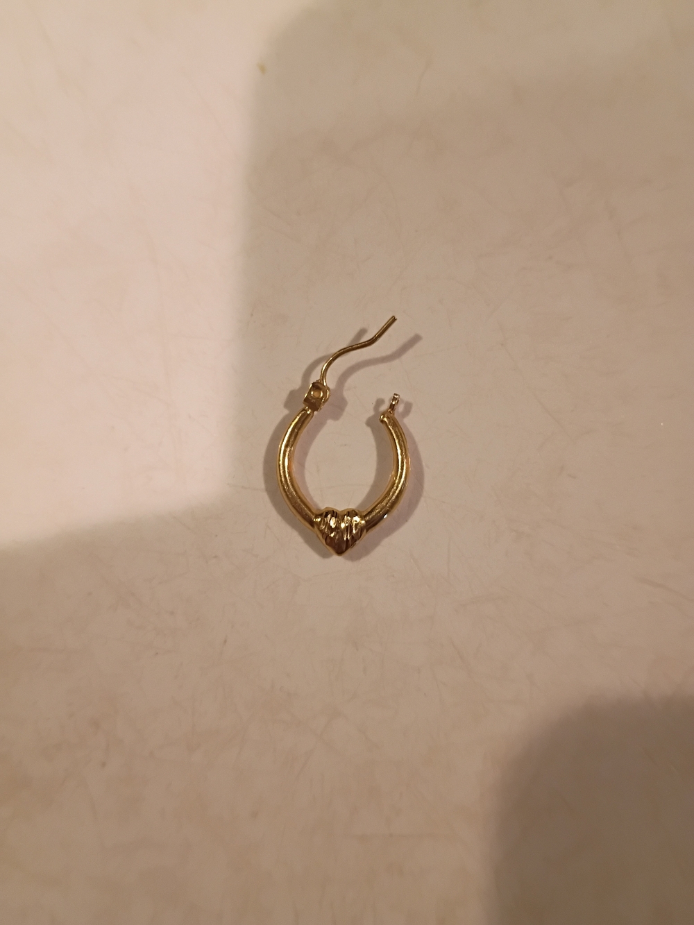 Gold Heart Hoop Earring for Women